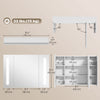 LED Medicine Cabinet with Mirror, Wall Mounted Bathroom Mirror Cabinet with Adjustable Shelves, High Gloss