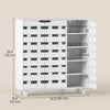 Shoe Cabinet, 20 Pair Shoe Storage Cabinet with Hollowed-Out Doors, White