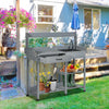 Potting Bench Table Garden Work Bench Workstation with Drawer, Removable Sink and Hooks, 45.3