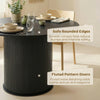 Round Dining Table for 4-6, 47 Inch Kitchen Table with Fluted Pedestal Base, for Kitchen Living Room Dining Room, Black, Black Wood Grain