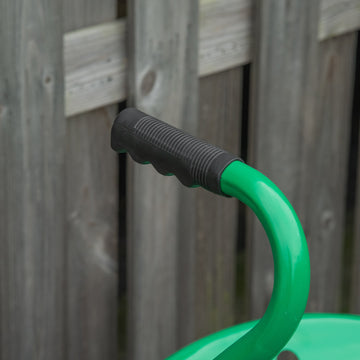 Garden Scooter, Rolling Cart with Swivel and Adjustable Seat, Tool Tray, Bucket Basket, Green and Black