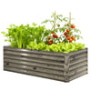 6' x 3' x 2' Raised Garden Bed, Galvanized Planter Box for Growing Flowers, Herbs and Vegetables, Light Wood Effect