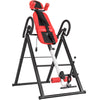 Soozier Heavy Duty Inversion Table with Protective Belt, Adjustable Folding Back Stretcher Machine with Headrest, Red