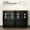 Modern Sideboard Buffet Cabinet, Modern Kitchen Storage Cabinet with 4 Doors Adjustable Shelves, for Dining Room, Black