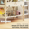 Wooden Hamster Cage with Openable Top, Water Bottle, Transparent Panels for Syrian, Dwarf Hamsters and Gerbils, Natural