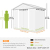 7.7' x 6.5' Outdoor Metal Garden Shed House Hut Gardening Tool Storage with Ventilation
