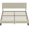 King Size Bed Frame with Adjustable Upholstered Headboard Platform Bed Frame Wood Slat Support Noise Free Light Grey