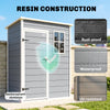5 x 3FT Garden Shed with Floor, Outdoor Storage Shed with Lockable Door, Window and Vent for Backyard, Patio