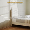 King Size Bed Frame with Adjustable Headboard Upholstered Platform Bed Frame with Wood Slat Support Noise Free White