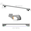 2pc Roof Rack Car Roof Top Lockable Aluminum Cross Bars Adjustable Baggage Luggage Carrier, Silver (49