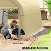 10' x 10' Outdoor Storage Tent, Heavy Duty and Waterproof Portable Shed for Bike, Motorcycle & Garden Tools, Beige