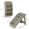 4-Level Portable Pet Stairs, Foldable Dog Ramp, Lightweight Cat Steps, with Nonslip Soft Mats, for High Bed, Sofa, Up to 44 lbs, Dark Brown
