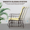 Outdoor Glider Chair, Patio Glider with Steel Frame and Mesh Fabric, Outdoor Chair for Backyard, Garden, Porch, Beige