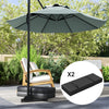 2PCS Patio Umbrella Base Weight Bag, Umbrella Stand Weights with Handles, 55 lbs with Sand Filling, Patio Umbrella Weights for Offset/Cantilever Umbrella Stand Base, Black