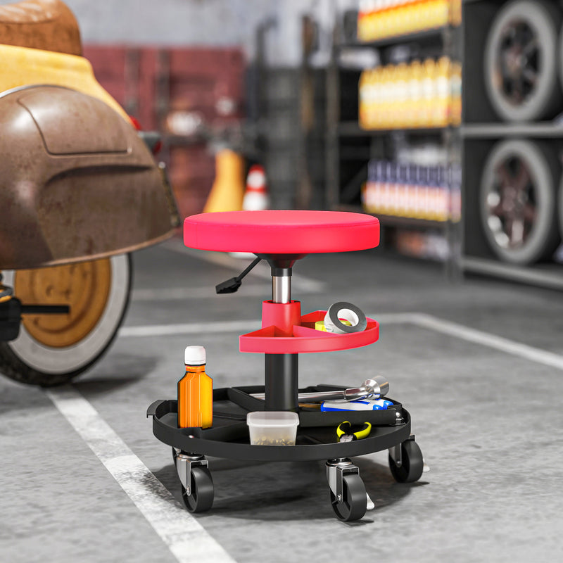 Rolling Garage Stool, 300 LBS Capacity Mechanic Stool with 2.5