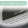 Cat Litter Box with Lid, Front Door Flap, Scoop, Handle, Easy Clean, for Small and Medium Cats, Grey