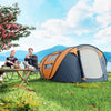 4 Person Camping Tent, Easy Pop Up Tent with Doors, Windows and Carry Bag, Automatic Setup Tent for Hiking, Orange