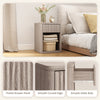 Nightstand with Drawer and Open Shelf, Modern Bedside Table Set of 2 for Bedroom Living Room, Grey