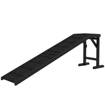 Pet Ramp Bed Steps for Dogs Cats Non-slip Carpet Top Platform Pine Wood 74