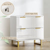 Lateral File Cabinet with 2 Drawers, Modern Filing Cabinet for Letter/A4/Legal Size Files, High Gloss Black