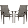 Patio Chairs Set of 2 with Armrest and High Backrest, for Backyard, Balcony, Porch, Poolside, Deck, Garden, Brown