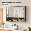 Wall Mounted Bathroom Medicine Cabinet with Mirror and Shelves, Grey