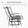 Patio Glider with Breathable Mesh Fabric, Outdoor Glider Chair, Garden Rocking Gliding Seat for Patio, Yard, Porch, Grey