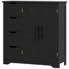 Bathroom Floor Cabinet, Farmhouse Bathroom Storage Cabinet with Adjustable Shelf, Black