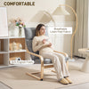 Modern Armchair, Upholstered Accent Chair with Curved Leg and Arm, Leisure Lounge Chair for Living Room, Light Grey