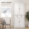 Long Standing Kitchen Cabinet w/ 2 Drawers MDF Board, White