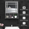 Bathroom Cabinet Wall Mount with Mirror Door 3 Shelf Organizer for Bathroom, Kitchen, Bedroom, Grey