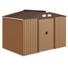 9.1'x6.4'x6.3' Garden Storage Shed w/ Foundation Kit Metal Tool Storage House w/ Double Doors