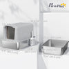Stainless Steel Cat Litter Box w/ Removable Lid & Scoop, for Small to Large Cats, Easy to Clean, Grey
