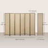 6 FT Room Divider, 6 Panel Folding Privacy Screen, Lightweight Handwoven Freestanding Partition for Home Office, Brown