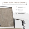 Ensemble de 2 chaises de jardin coulissantes pour 2 personnes avec tissu en maille respirant, cadre en acier, brun foncé