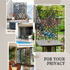 Garden Privacy Screen, Decorative Outdoor Divider, Metal Privacy Screen with Stand, Irregular Fence Style, Black