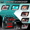Qaba Mechanic Kids Truck Engine Toy Set, Car Service Play Set, Teal