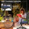 2 Pieces Patio Swivel Chairs with Cushion, Outdoor Swivel Rocker with Curved Armrests, Backrest for Garden, Balcony, Porch, Navy Blue