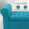 50 Inches Storage Ottoman, Upholstered Bedroom Bench with Rolled Arms and Button Tufted Storage