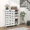 Shoe Cabinet, 21 Pair Shoe Storage Cabinet Organizer with 5-tier Double Door Cupboard and 5-tier Open Shelves, White