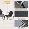 4 Piece Patio Furniture Set, Outdoor Conversation Set with Loveseat Sofa, Armchairs, Glass Top Coffee Table, Black