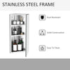 Wall mounted Bathroom Corner Mirror Storage Cabinet Stainless Steel with Single Door