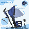 Qaba 6 in 1 Tricycle for Toddler 1-5 Years with Parent-Push Handle, Dark Blue