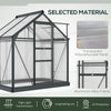Greenhouse Garden, Green House, Outdoor Greenhouse Kit, PC Board with Sliding Door, 6.2' x 4.3' x 6.6', Grey