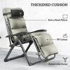2pcs Reclining Zero Gravity Chair with Adjustable Backrest, Folding Garden Sun Lounger with Removable Cushion, Grey