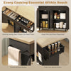 Kitchen Island with Storage, Rolling Kitchen Cart with Charging Station, Drop Leaf, Spice Rack, Towel Rack, Drawers, Black