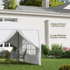 9.7' x 9.7' Outdoor Pop Up Party Tent Wedding Gazebo Canopy with Carrying Bag (White)