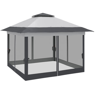 12' x 12' Foldable Pop-up Party Tent Instant Canopy Sun Shade Gazebo Shelter with Steel Frame