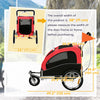 Elite II Dog Bike Trailer 2-In-1 Pet Stroller Cart Bicycle Wagon Cargo Carrier Attachment for Travel with Suspension and Storage Pockets, Red
