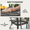 5 Piece Outdoor Dining Set with Round Table and 4 Stackable Chairs, for Backyard, Lawn, Deck, Balcony, Pool Side